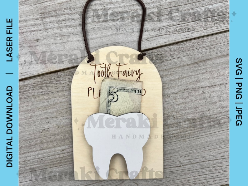 Boho Tooth Fairy Door Hanger Tooth Money Holder Glowforge - Etsy