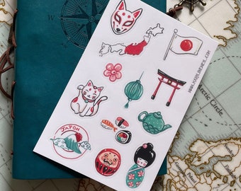 Japan travel stickers