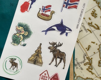 Norway travel stickers