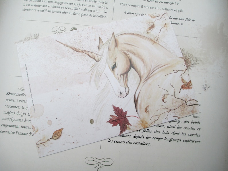 Map postcard of the wood palomino Unicorn horse