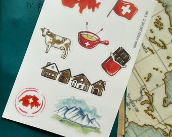 Switzerland travel stickers