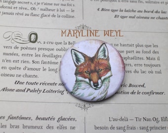 “red fox” brooch badge