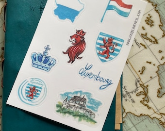 Luxembourg travel stickers