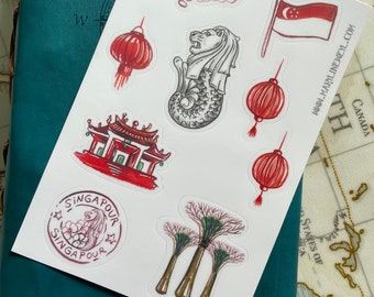 Singapore travel stickers