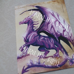 Postalische Lila Drachen-Karte