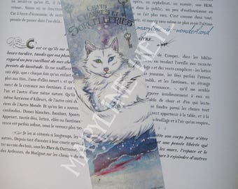 marque-page chat des neiges "chats, charmes et sorcelleries"