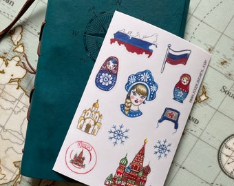 Russia travel stickers