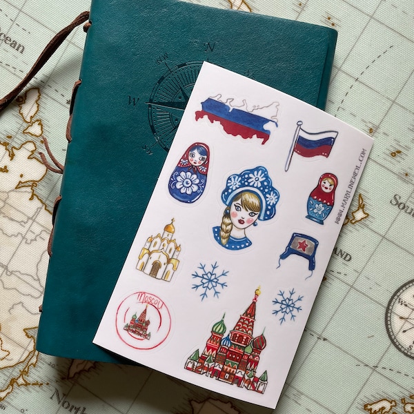 Russia travel stickers