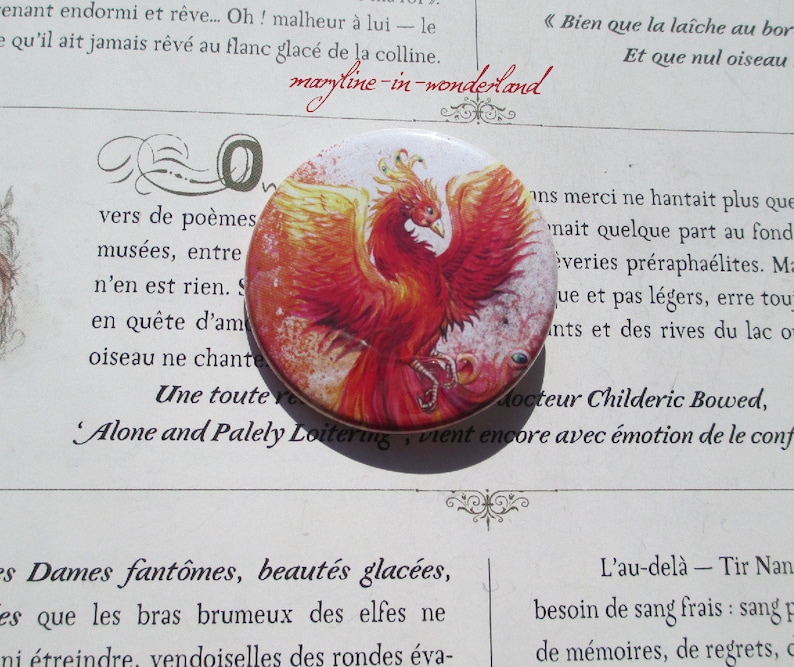 broche badge pins phénix oiseau de feu image 1