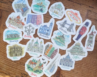 Lot 20 stickers voyage monument