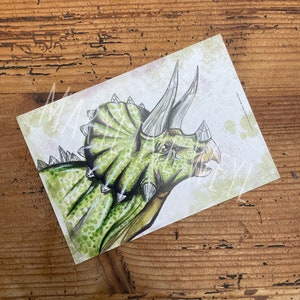 carte postale dinosaure Triceratops
