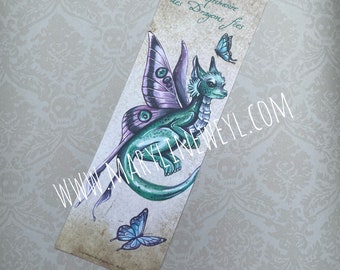 Emerald butterfly dragon bookmark