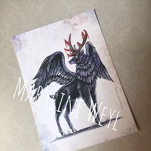 Carte postale "Cerf volant noir"