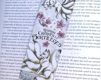 bookmark &quot;foxes, charms and spells&quot; fox kitsune white