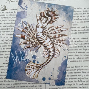 Carte postale sirène poisson scorpion rascasse volante