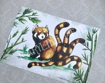 Carte postale panda roux