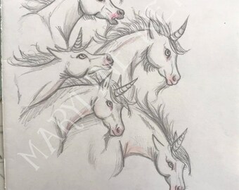 Original drawing "Unicorn herd"