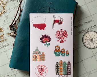 Poland travel stickers