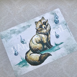 Tanuki postcard - Japanese creature