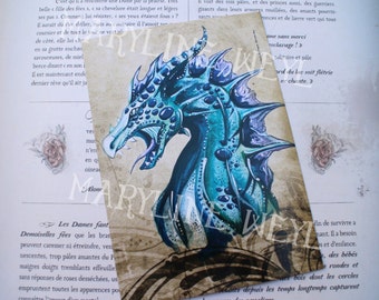 carte postale dragon bleu
