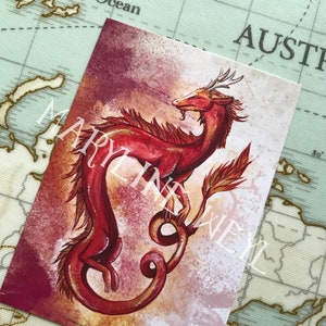 Roter asiatischer Drache Postkarte