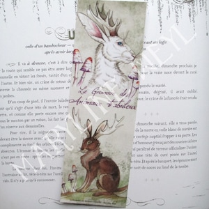 marque-page jackalope lapin lièvre cornu