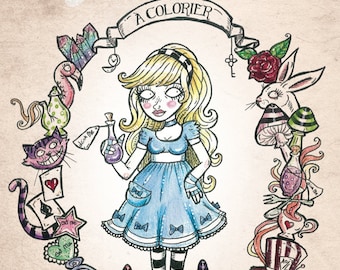 coloring book "Alice in Wonderland" to color