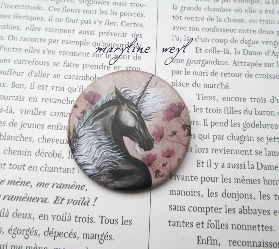Black Unicorn Badge - Etsy, image size:1080x963