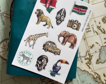 Kenya travel stickers