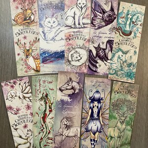 Lot de 35 marque-pages chat, licorne, dragon, loup-garou image 4