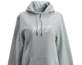 M13 Boyfriend Hoodie-Damen/Frauen Kapuzenpullover, Pullover mit Rundhalskragen/Rundhalsausschnitt, Nackenband, Kordelende aus Metall (Mint)