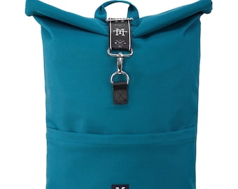 M13 RollTop - wasserdichter Roll Top Rucksack (20L), Kurierrucksack mit Innenfach, wasserabweisendes Material, verstellbare Gurte (Petrol)