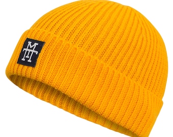 Manufaktur13 Heavy Knit Beanie - Winter cap, knitted cap, ribbed, warm cap for men & women (Mustard)