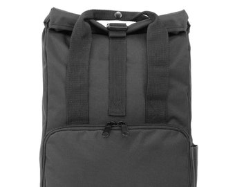 M13 Mini Roll-Top DayPack (Black Out) - kleiner Rucksack (9L) mit Innenfach, wasserabweisendes Recycle PET (Manufaktur13)