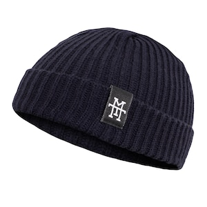 Manufacture13 Heritage Docker Beanie - Docker Hat, Work Wear Dockercap, Fisherman&#39;s Hat, Knit Hat, Vegan (Navy)