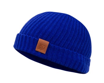 Fishermans Beanie - Mütze, Fischermütze, Strickmütze (Manufaktur13/M13) (Blau)