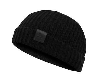 Fishermans Beanie - Hat, Fisherman's Hat, Knitted Hat (Manufacture13/M13) (Black Out)