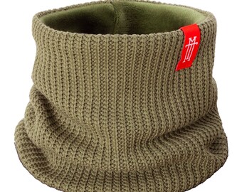 Calentador de cuello de punto: bufanda de lana, bufanda para el cuello, bufanda tubular, bufanda multifuncional, elástica/elástica, bufanda, bufanda triangular, bufanda con lazo (oliva/caqui)