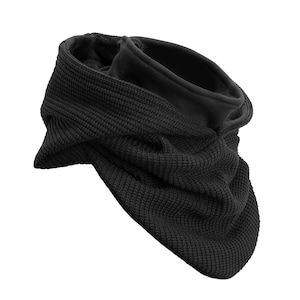 Hooded Loop (Blackout) - Hooded scarf, loop made of high-quality alpine fleece with integrated windbreaker for nose, mouth and neck (Manufaktur13)