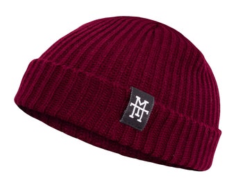 Manufaktur13 Heritage Docker Beanie - Dockermütze, Work Wear Dockercap, Fischermütze, Strickmütze, Vegan (Vino)