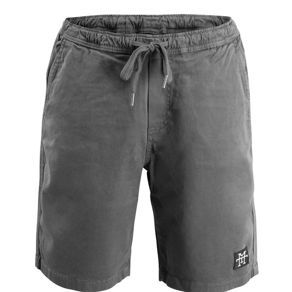 Manufaktur13 Chino Shorts - Kurze Hose aus dehnbarem Stretch Twill, Bermuda/Chino Pants mit Kordelzug (Dark Grey)