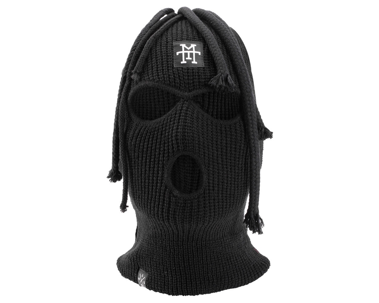 【IMPORT】black braid ski mask balaclava Pnk Trend 2 Way Black Hood Balaclava Ski Mask One Size Fit