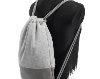 Grey Leather Sports Bag Von Manufaktur13 – Echter Leder-Rucksack Mit Innentasche, Sporttasche & Turnbeutel