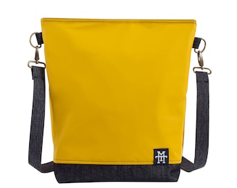 Bolso de mezclilla mostaza Neverfull - Lona, Bolso de hombro, Bolso de hombro, Bolso de mano, Bolso de cubo, Bolso de ocio (Manufaktur13)