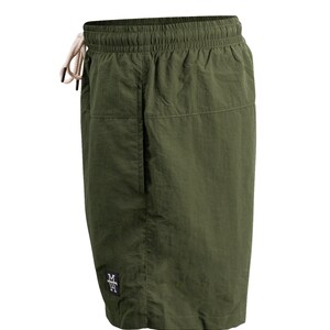 Swim Shorts Badehose, kurz, schnell trocknend, Männer/Herren, Bermuda Short, Kurze Hose mit Netz, Gesäßtasche mit ReißverschlussOlive Bild 5