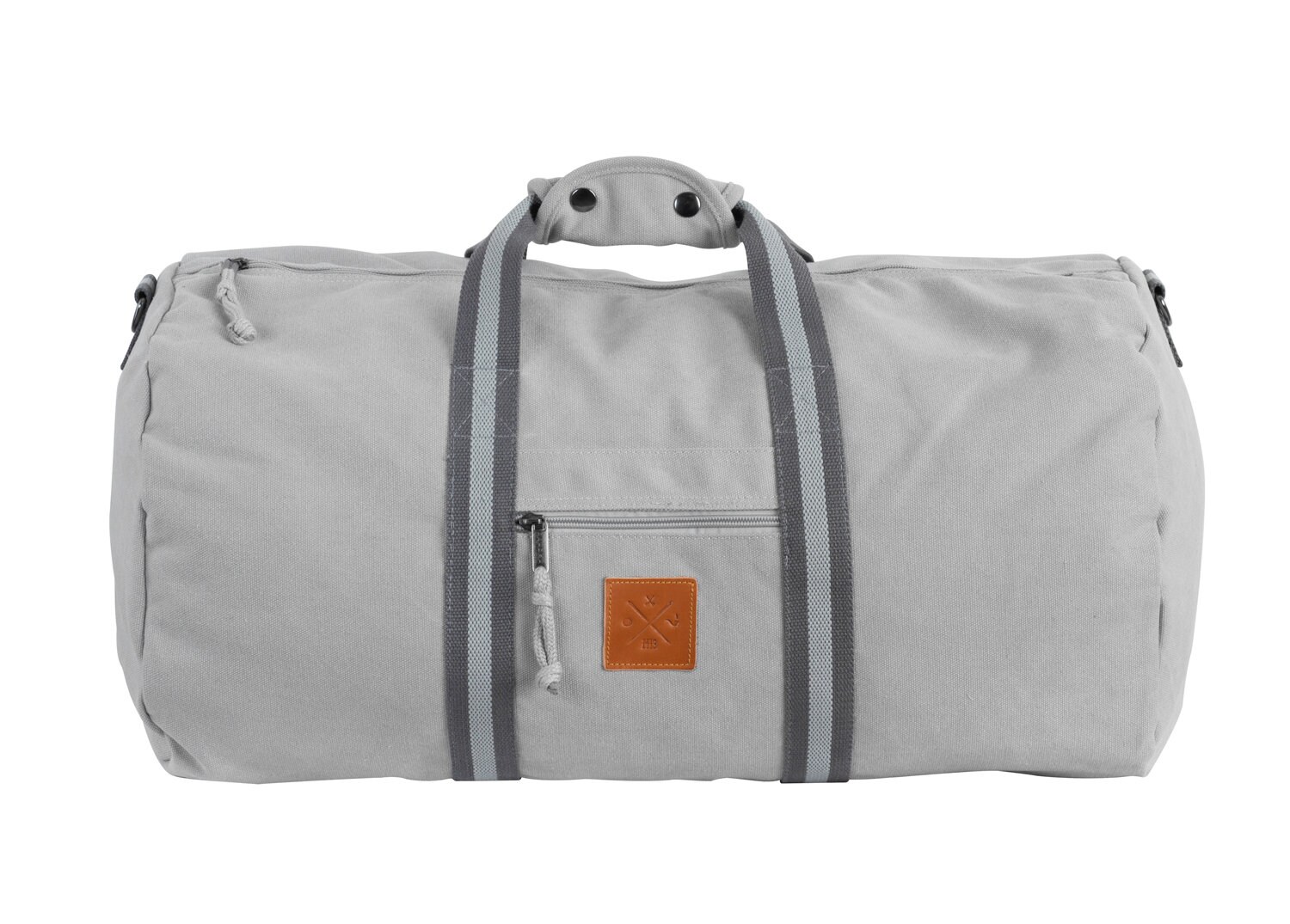 Canvas Barrel Bag - Sports bag, 45 liters, duffel bag bag with genuine leather finish (manufactory13) (asphalt)