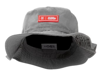 Boonie Hat (Ashgray) - fishing hat, fishing hat, sun hat with UV protection factor 50+, bush hat, floppy hat, bucket hat (Riot Gear Edition)