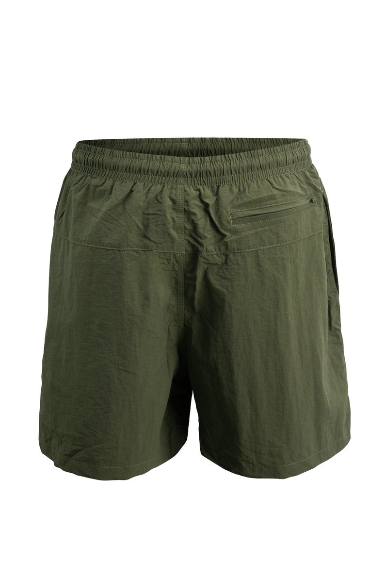 Swim Shorts Badehose, kurz, schnell trocknend, Männer/Herren, Bermuda Short, Kurze Hose mit Netz, Gesäßtasche mit ReißverschlussOlive Bild 4