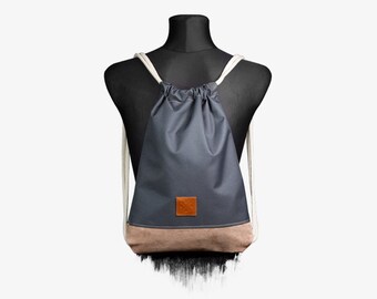 Gooze Wood Sports Bag - Oxford / Alcantara Rucksack, Gym Bag, Turnbeutel, Sportbeutel, Beutel, Tasche (Manufaktur13)