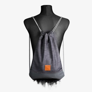 Grey Denim Sports Bag - Jeans/Oxford Rucksack, Gym Bag, Turnbeutel, Sportbeutel, Beutel, Tasche (Manufaktur13)